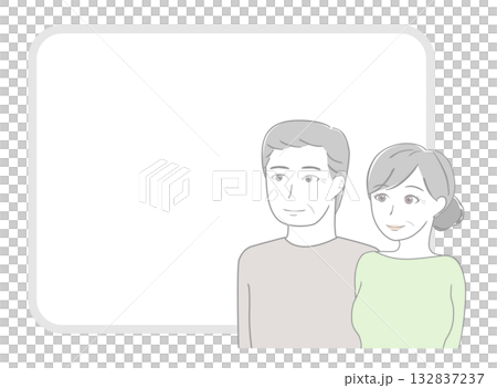 Smiling senior couple and frame 132837237