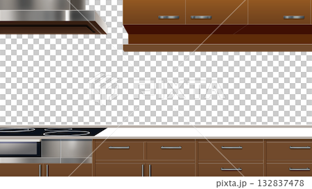 現代廚房,擁有透明牆體 現代廚房,擁有透明牆體 132837478