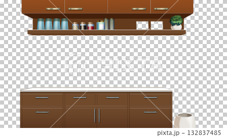 現代廚房,擁有透明牆體 現代廚房,擁有透明牆體 132837485