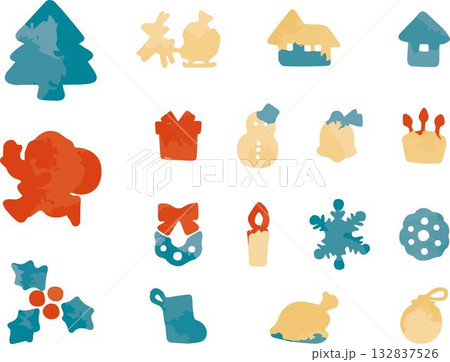 水彩風テクスチャのクリスマスイラスト 飾り あしらい サンタ ケーキ プレゼント デザイン 素材 水彩風テクスチャのクリスマスイラスト 飾り あしらい サンタ ケーキ プレゼント デザイン 素材 132837526