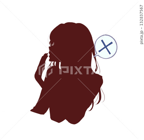 女性　バツ　シルエット 132837567