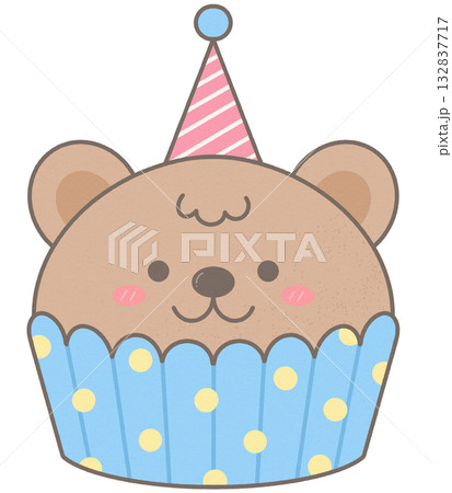 Cute teddy bear character fancy cupcake Cute teddy bear character fancy cupcake 132837717