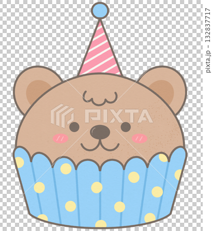 Cute teddy bear character fancy cupcake Cute teddy bear character fancy cupcake 132837717