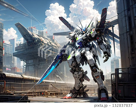 巨大なロボットのイラスト 132837837