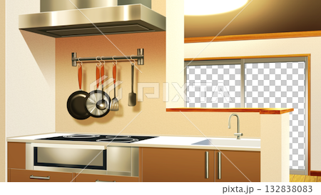 現代的なカウンターキッチン 132838083