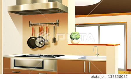 現代的なカウンターキッチン 132838085