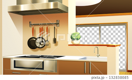 現代的なカウンターキッチン 132838085