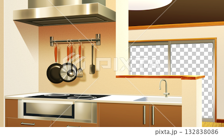 現代的なカウンターキッチン 132838086