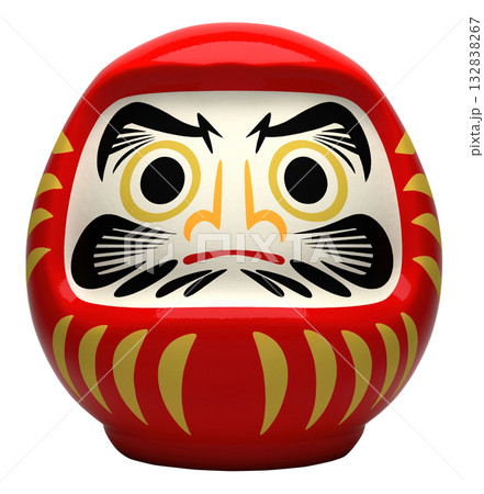 日本の伝統的な工芸品「だるま」キリヌキ背景透過 132838267