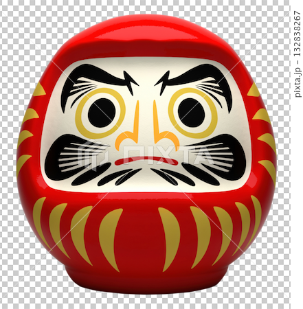 日本の伝統的な工芸品「だるま」キリヌキ背景透過 132838267