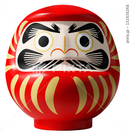 日本の伝統的な工芸品「だるま」キリヌキ背景透過 132838268