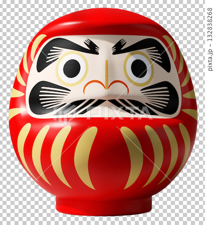 日本の伝統的な工芸品「だるま」キリヌキ背景透過 132838268