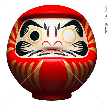 日本の伝統的な工芸品「だるま」キリヌキ背景透過 132838269