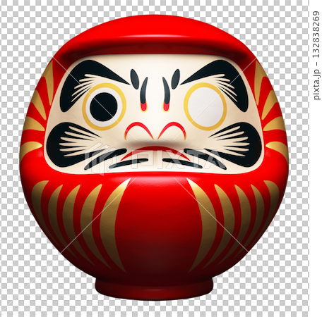 日本の伝統的な工芸品「だるま」キリヌキ背景透過 132838269