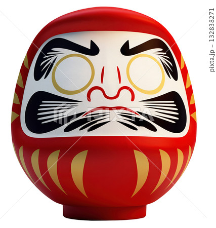 日本の伝統的な工芸品「だるま」キリヌキ背景透過 132838271