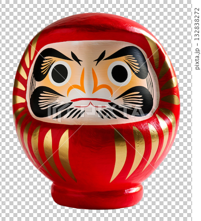 日本の伝統的な工芸品「だるま」キリヌキ背景透過 132838272