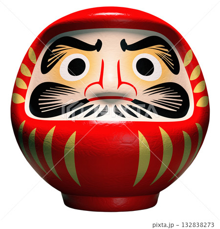 日本の伝統的な工芸品「だるま」キリヌキ背景透過 132838273