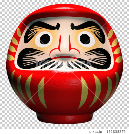 日本の伝統的な工芸品「だるま」キリヌキ背景透過 132838273