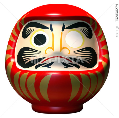 日本の伝統的な工芸品「だるま」キリヌキ背景透過 132838274