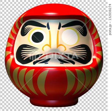 日本の伝統的な工芸品「だるま」キリヌキ背景透過 132838274