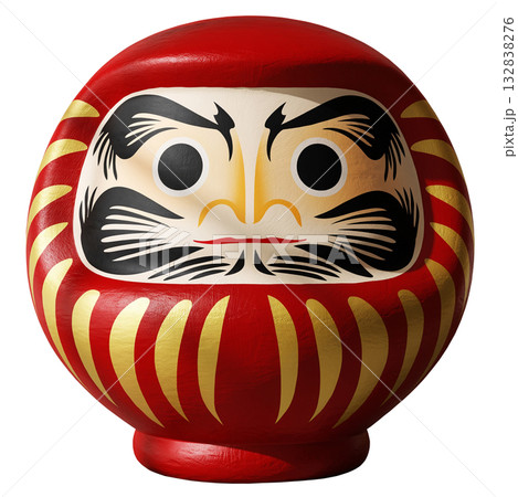 日本の伝統的な工芸品「だるま」キリヌキ背景透過 132838276
