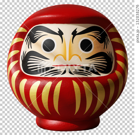 日本の伝統的な工芸品「だるま」キリヌキ背景透過 132838276