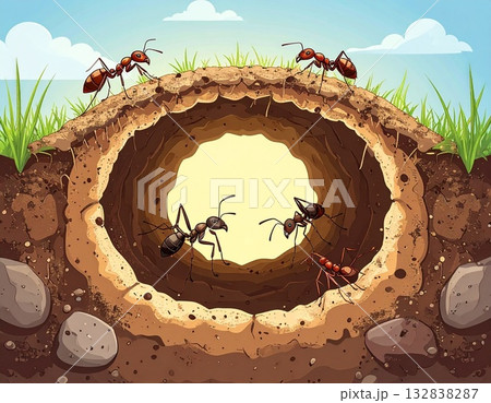 蟻の巣　断面図 132838287