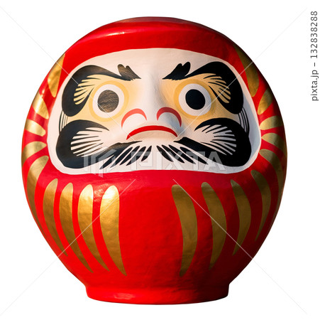 日本の伝統的な工芸品「だるま」キリヌキ背景透過 132838288