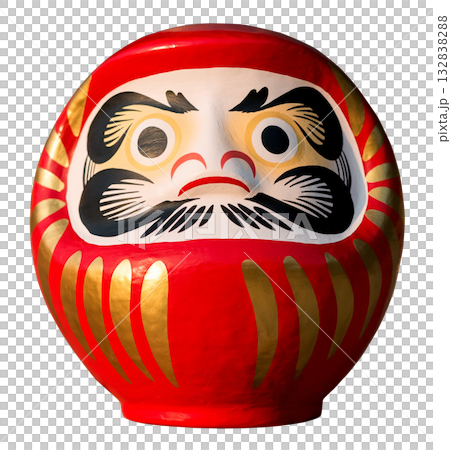 日本の伝統的な工芸品「だるま」キリヌキ背景透過 132838288