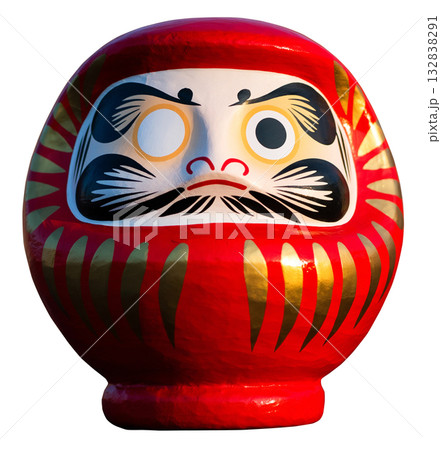 日本の伝統的な工芸品「だるま」キリヌキ背景透過 132838291