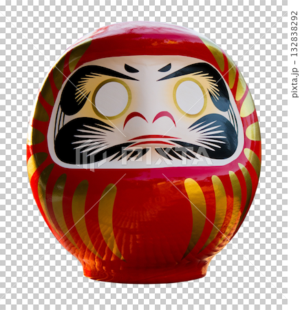 日本の伝統的な工芸品「だるま」キリヌキ背景透過 132838292