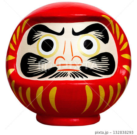 日本の伝統的な工芸品「だるま」キリヌキ背景透過 132838293