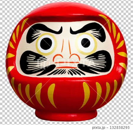 日本の伝統的な工芸品「だるま」キリヌキ背景透過 132838293