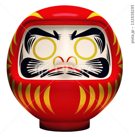 日本の伝統的な工芸品「だるま」キリヌキ背景透過 132838295