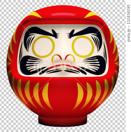 日本の伝統的な工芸品「だるま」キリヌキ背景透過 132838295