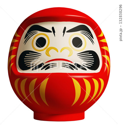 日本の伝統的な工芸品「だるま」キリヌキ背景透過 132838296
