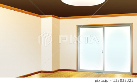 クリーム色の壁のワンルーム 132838323