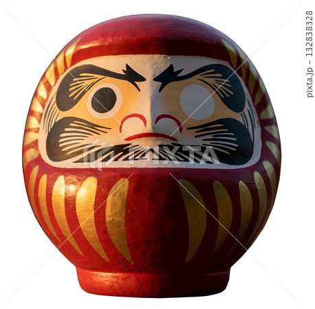 日本の伝統的な工芸品「だるま」キリヌキ背景透過 132838328