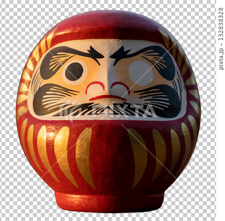 日本の伝統的な工芸品「だるま」キリヌキ背景透過 132838328