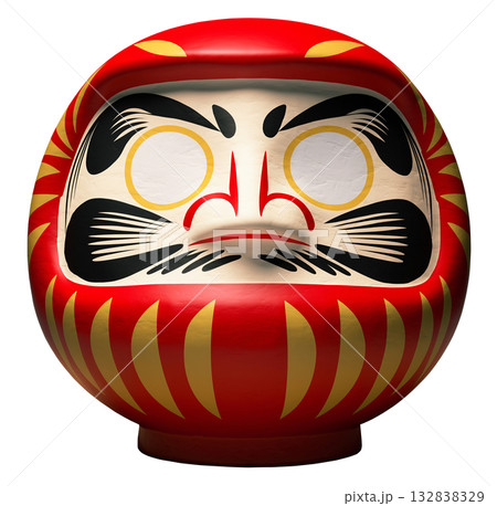 日本の伝統的な工芸品「だるま」キリヌキ背景透過 132838329