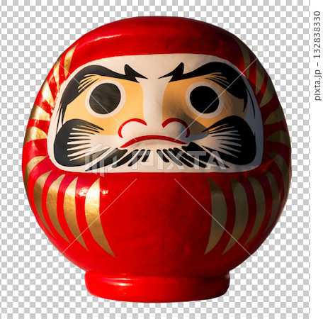 日本の伝統的な工芸品「だるま」キリヌキ背景透過 132838330