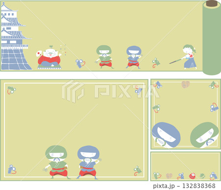 ねずみ小僧のフレーム／巻物、シンプル 132838368