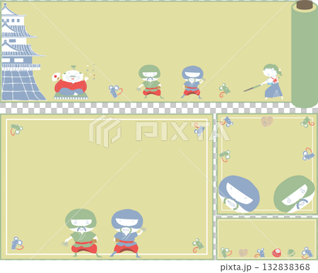 ねずみ小僧のフレーム／巻物、シンプル 132838368