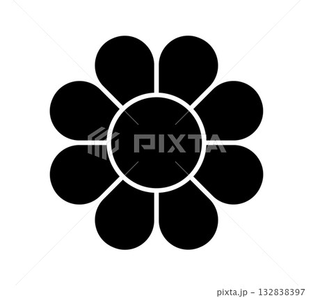 Flower diagram with 8 petals. Flower with eight leaves flat shape icon. Infographic circle diagram. Pie chart. Round wheel chart. Vector illustration isolated on white background 132838397