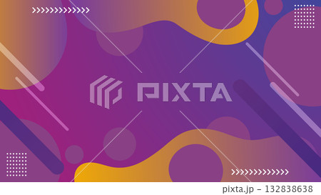 Abstract modern purple and orange gradient background featuring modern fluid and geometric shapes.Vector Illustration 132838638
