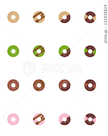 カラフルなドーナツのイラスト 132838824