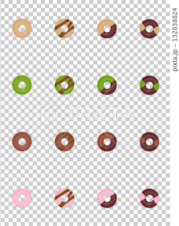 カラフルなドーナツのイラスト 132838824