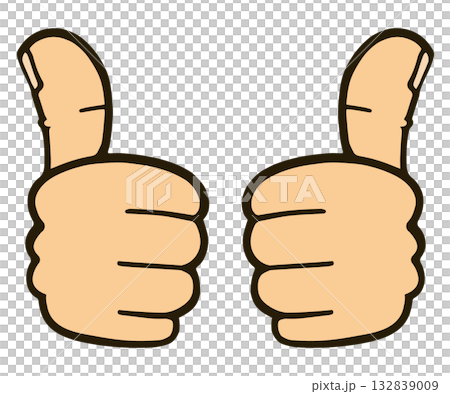 一隻手豎起大拇指的插圖。 一隻手豎起大拇指的插圖。 132839009