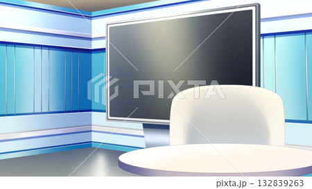 ニュース番組のスタジオ 132839263