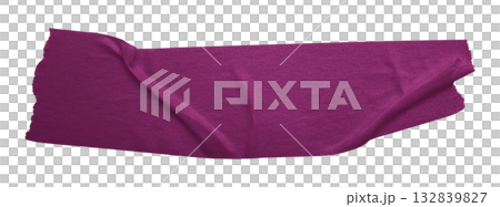 purple crumpled torn tape isolated on transparent background. 132839827